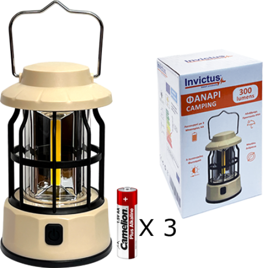 LANTERN INVICTUS SP-801-B CAMPING 300 LM WITH BATTERIES