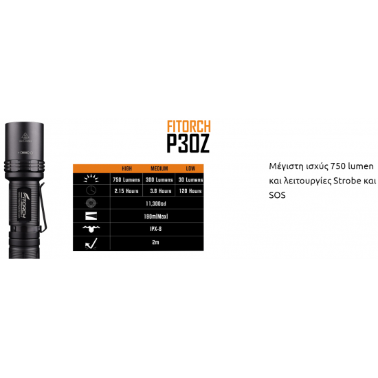 LED FITORCH P30Z 750 LUMENS