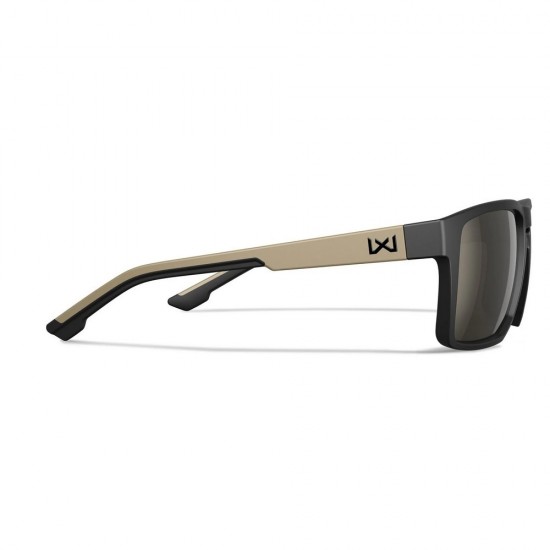 WILEY X WX FOUNDER TUNGSTEN MIRROR MATTE BLACK-TAN FRAME SUNGLASSES