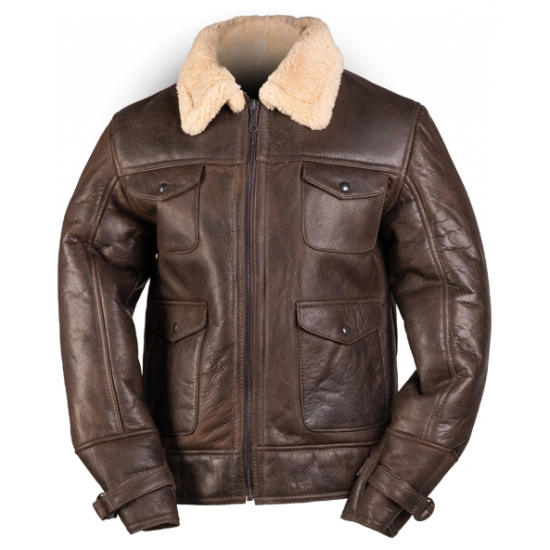 ΔΕΡΜΑΤΙΝΟ ΜΠΟΥΦΑΝ MILTEC A4 SHEEPSKIN LEATHER JACKET US NAVY