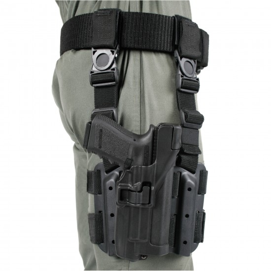  BLACKHAWK Serpa Level 2 Tactical Black Holster, Size 00, Left  Hand, (Glock 17/19/20/21/22/31/32 S&W M&P 9/40/45 ) : Gun Holsters : Sports  & Outdoors