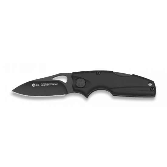 FOLDING KNIFE K25 EDC BLACK POCKET WITH CLIP